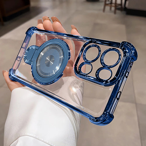 Oppo Reno 13 5G Luxury Four Corner Invincible Bracket Ring Stand Case