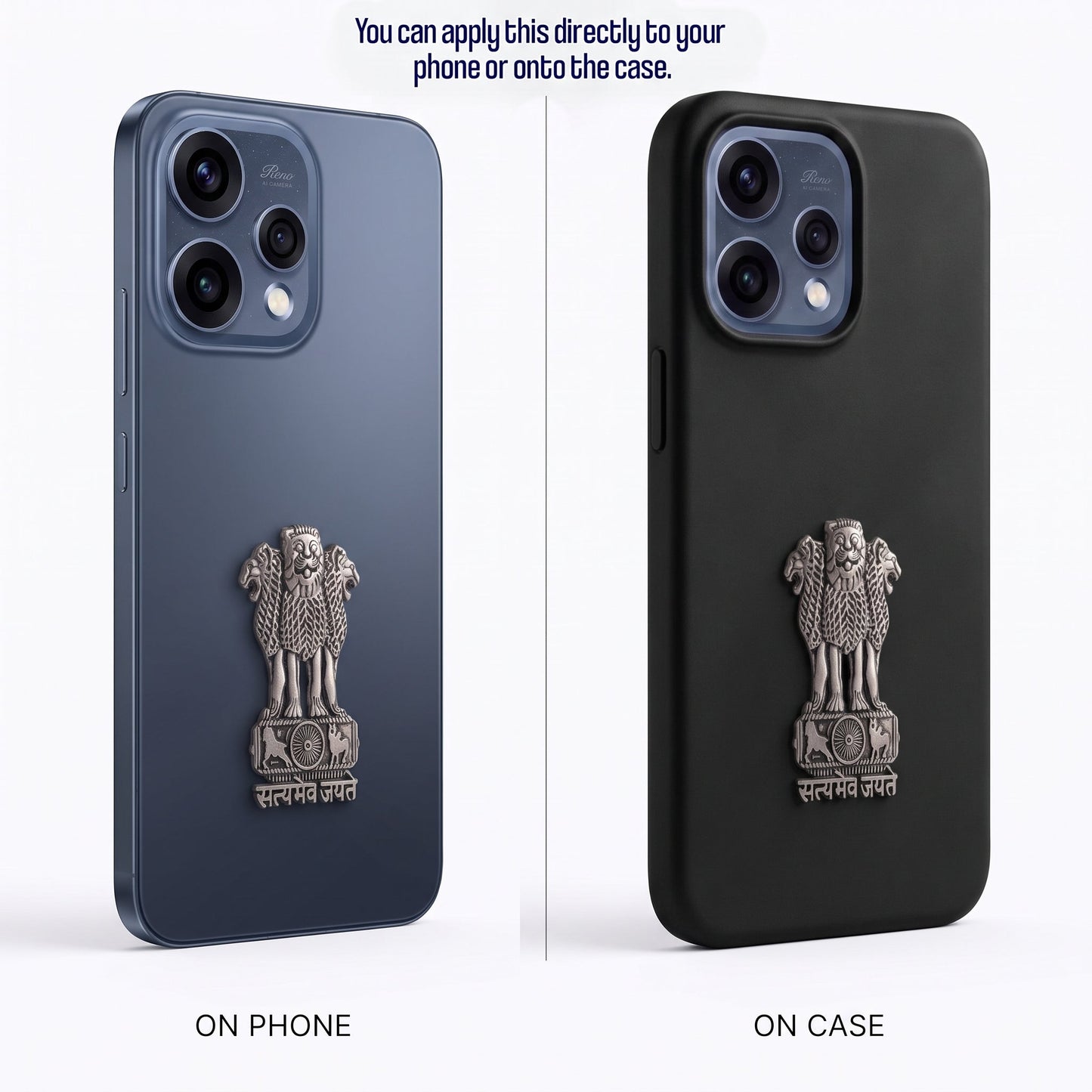 Oppo Reno 15 5G Compatible Satyamev Jayate 3D Metal Emblem Sticker