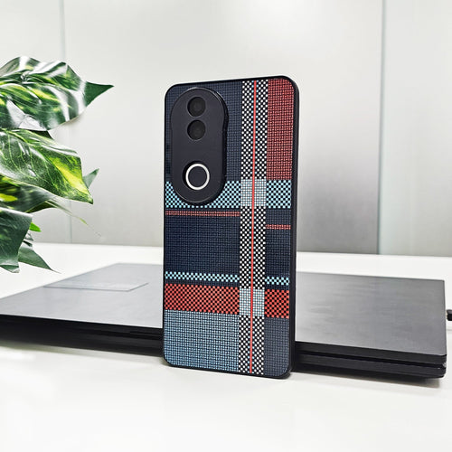 Vivo V50 5G Luxury Grid Pattern Glass Back Shockproof Case (Buy 1 Get 1 Surprise Cover)