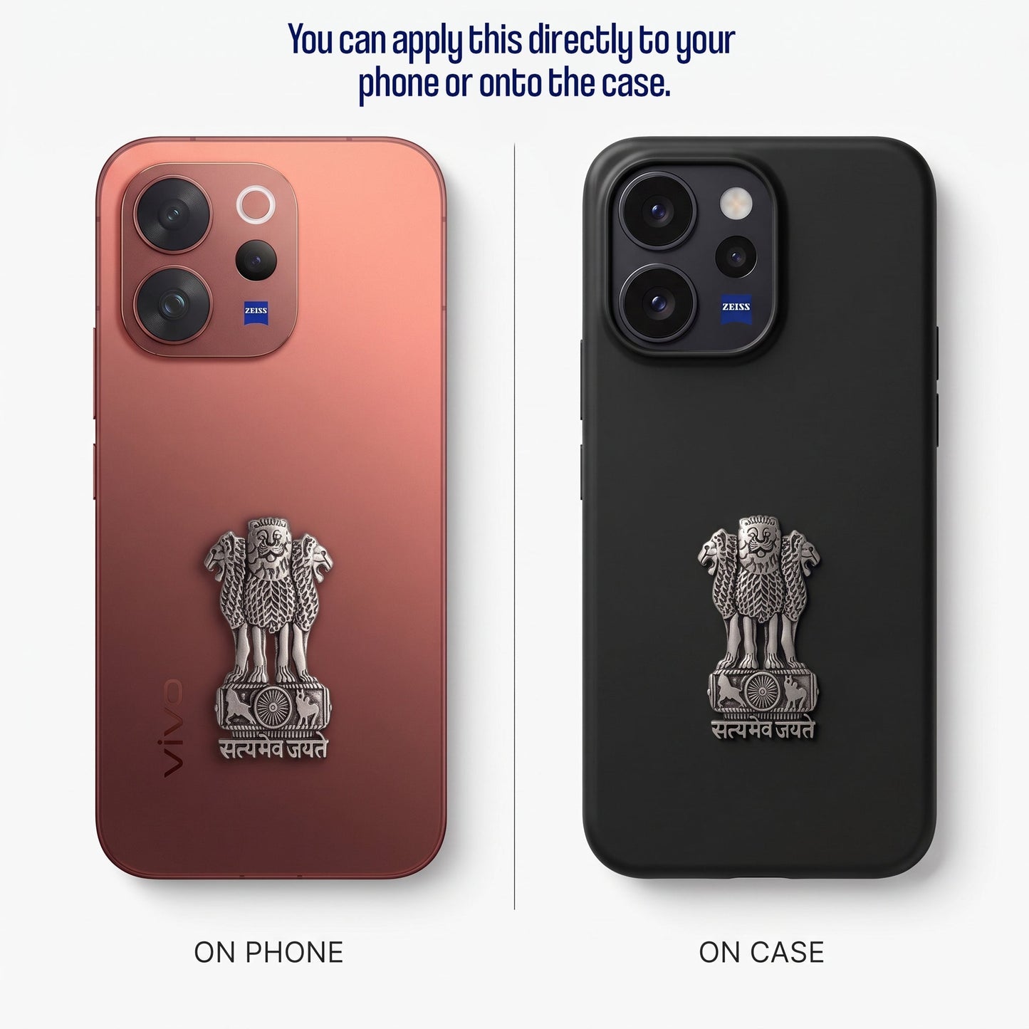 Vivo V70 Elite 5G Compatible Satyamev Jayate 3D Metal Emblem Sticker