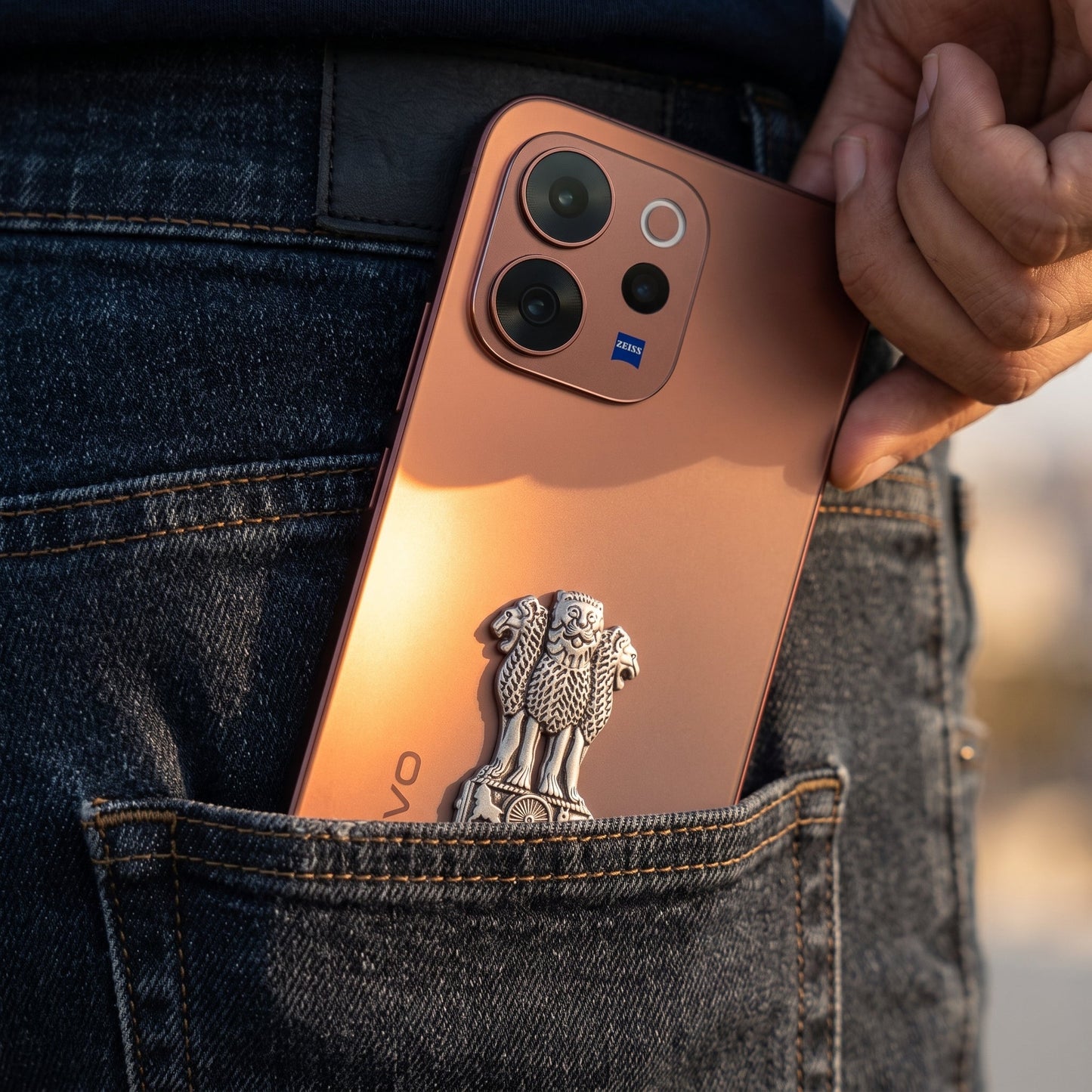 Vivo V70 Elite 5G Compatible Satyamev Jayate 3D Metal Emblem Sticker